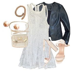 🛑SOLD🛑 Mink Pink Lace Skater Dress